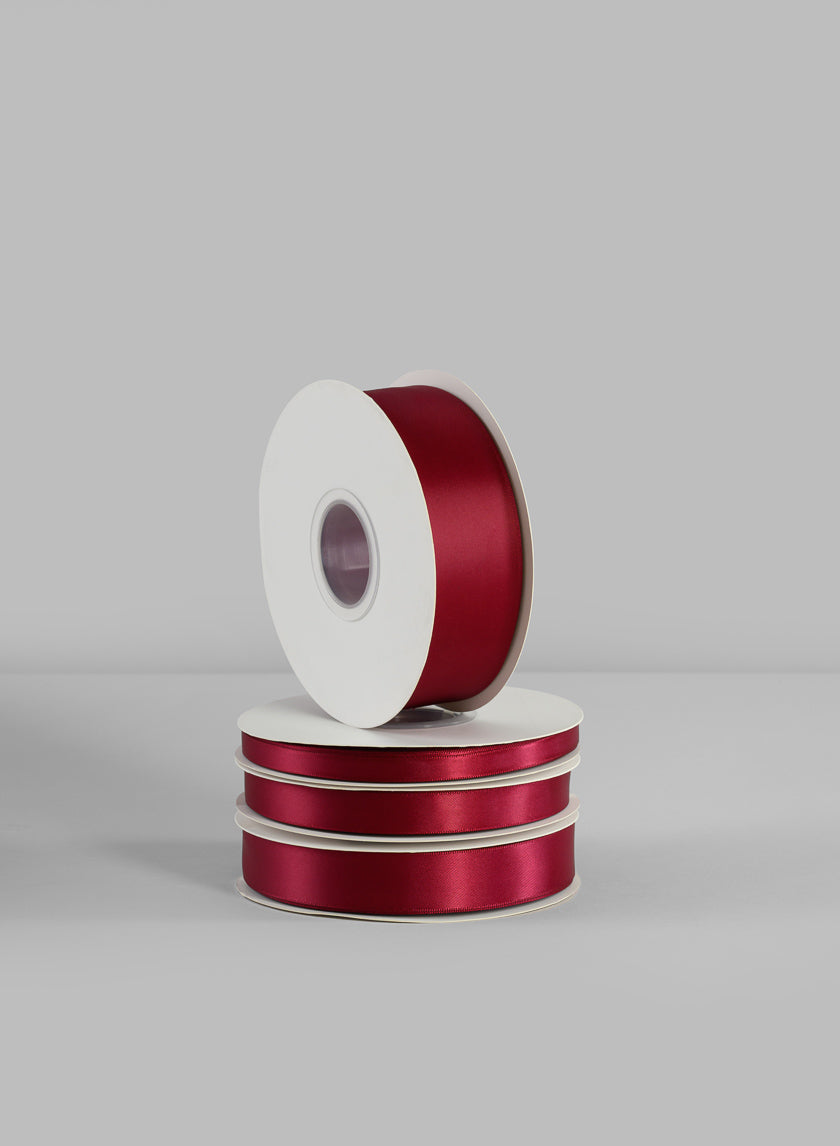Wine Double Faced Satin Ribbon 50 Yard Spool Decor Jamali-garden