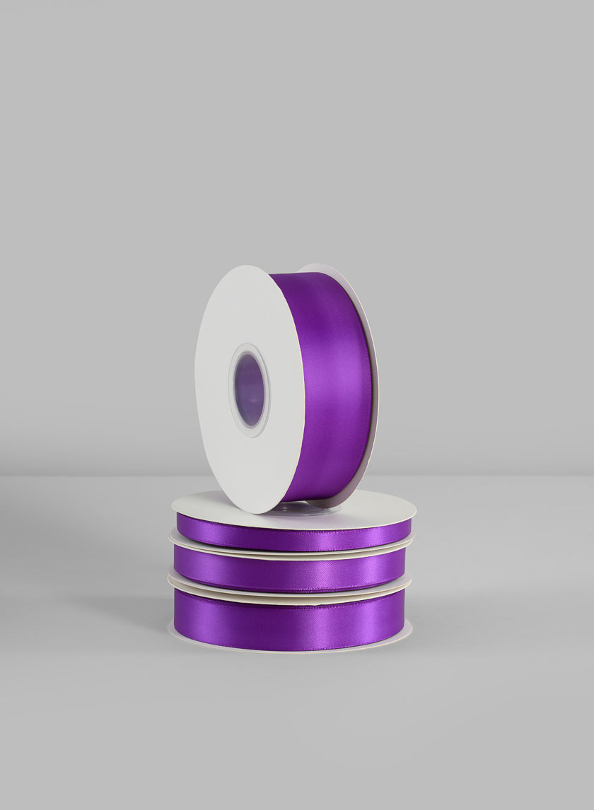 Purple Double Faced Satin Ribbon 50 Yard Spool Decor Jamali-garden