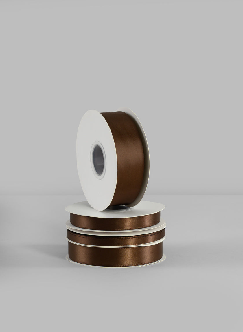 Brown Double Faced Satin Ribbon 50 Yard Spool Decor Jamali-garden