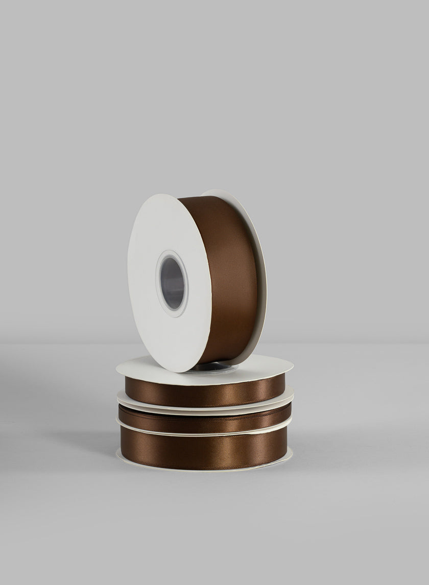 Brown Double Faced Satin Ribbon 50 Yard Spool Decor Jamali-garden