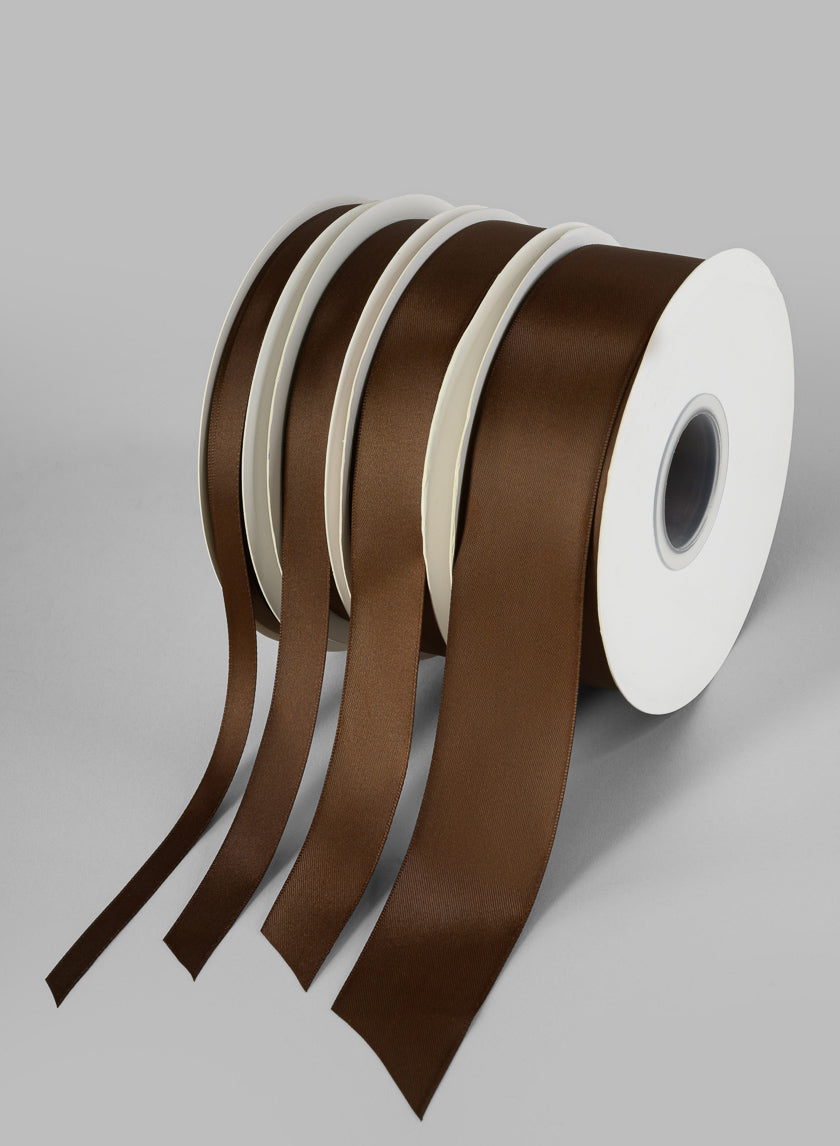 Brown Double Faced Satin Ribbon 50 Yard Spool Decor Jamali-garden