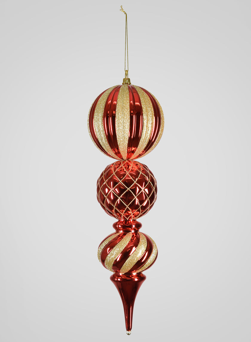 20in Long Red Gold Glitter Giant Finial Ornament Decor Jamali-garden