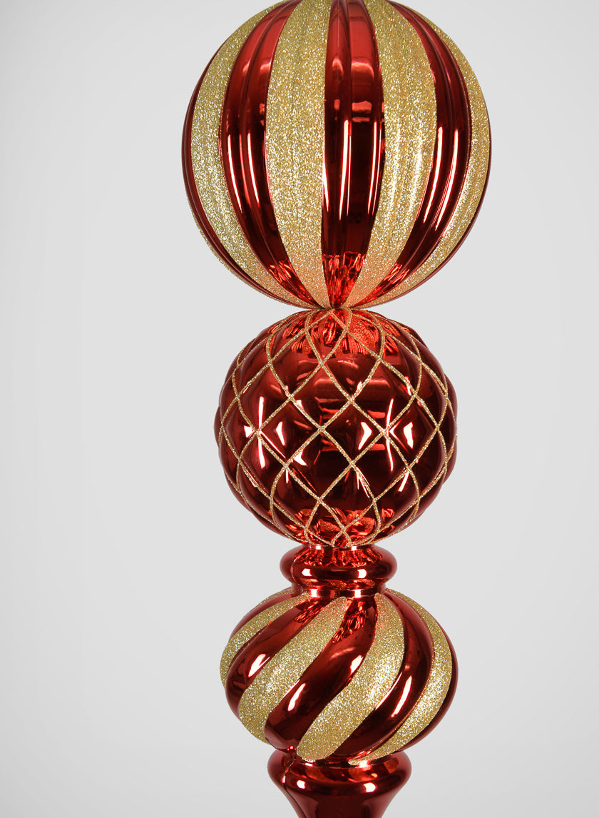 20in Long Red Gold Glitter Giant Finial Ornament Decor Jamali-garden