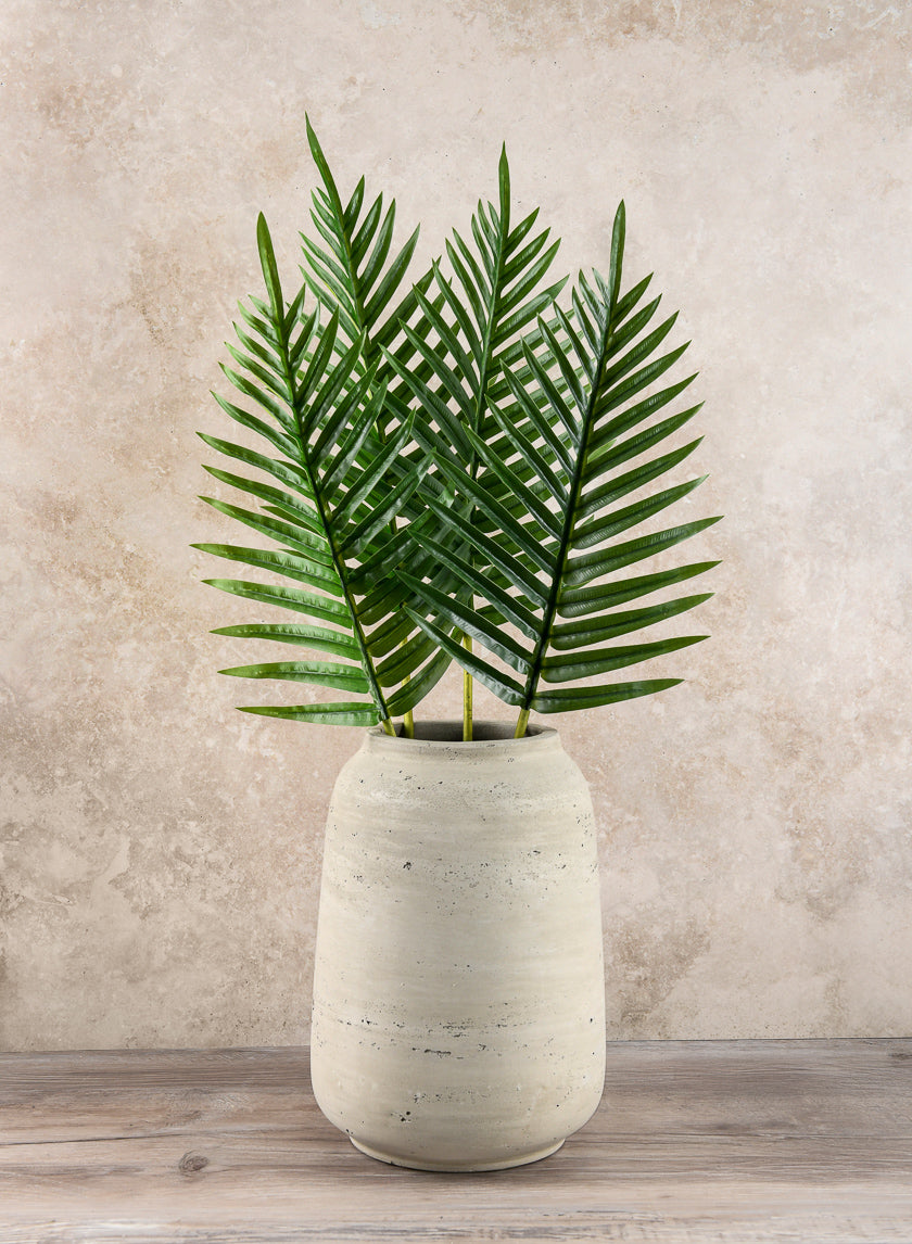 11in Tall Atzi Natural White Deco Vase Decor Jamali-garden