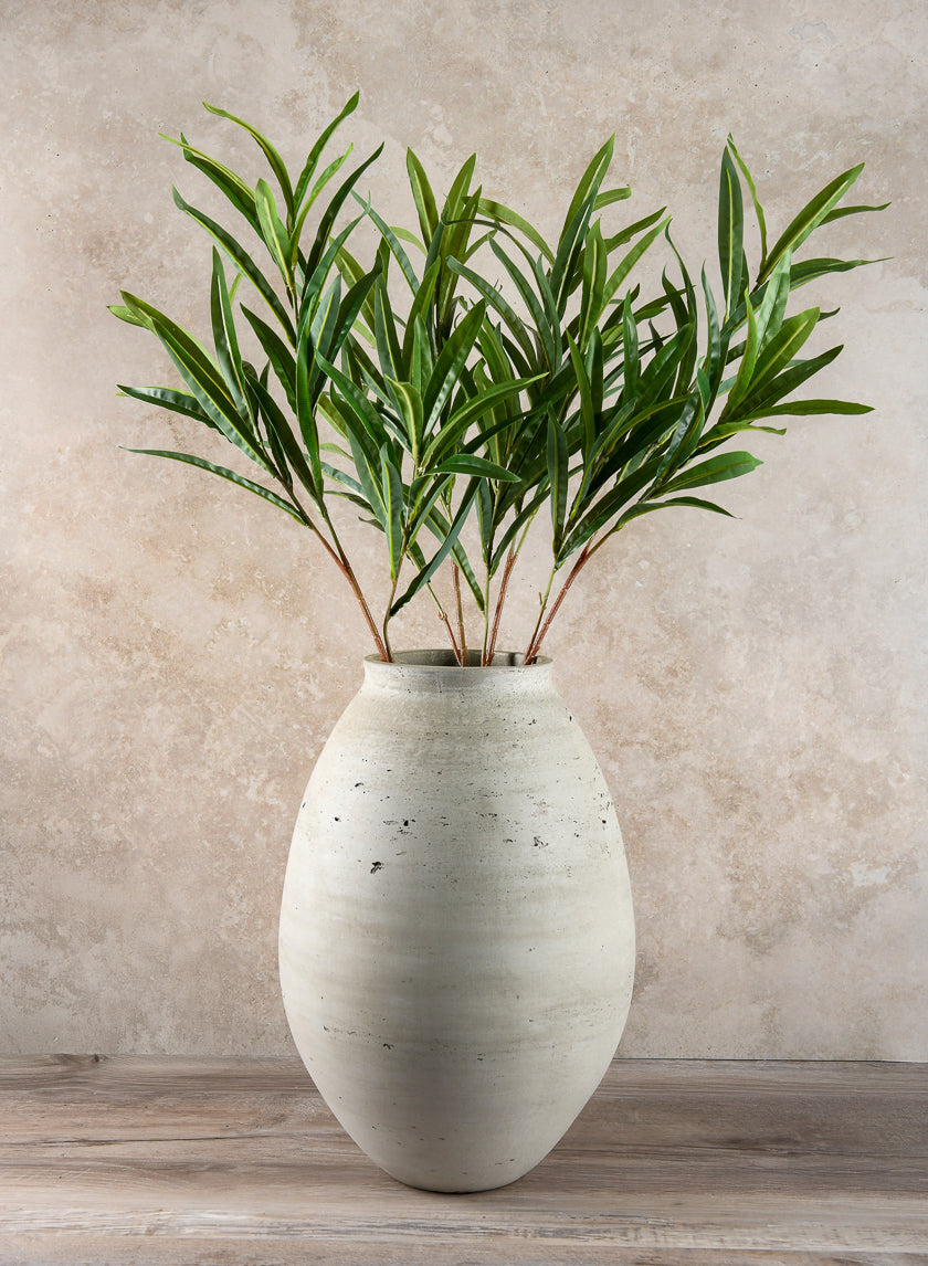 16in Tall Atzi Natural White Deco Jar Vase Decor Jamali-garden