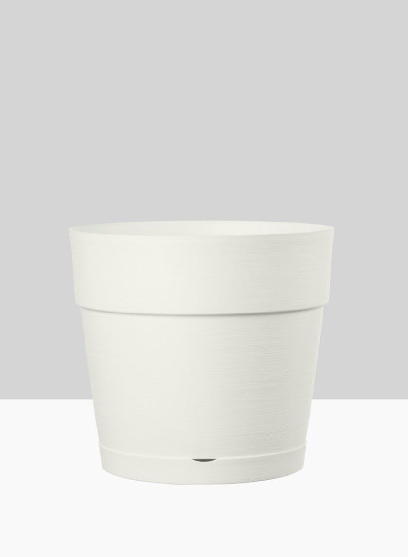 Loft White Plastic Pot With Attached Saucer Decor Jamali-garden 7in Tall EACH
