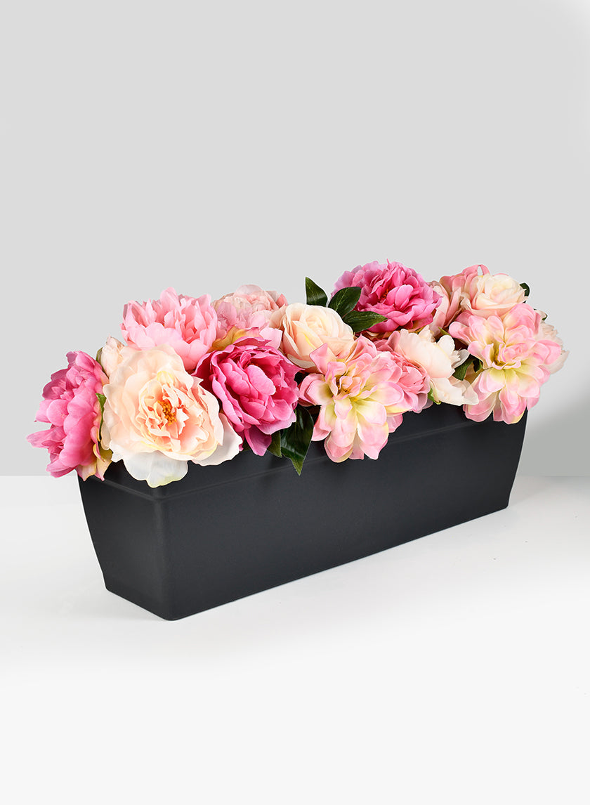 22.5in Long Anthracite Black Ninfea Window Box Decor Jamali-garden