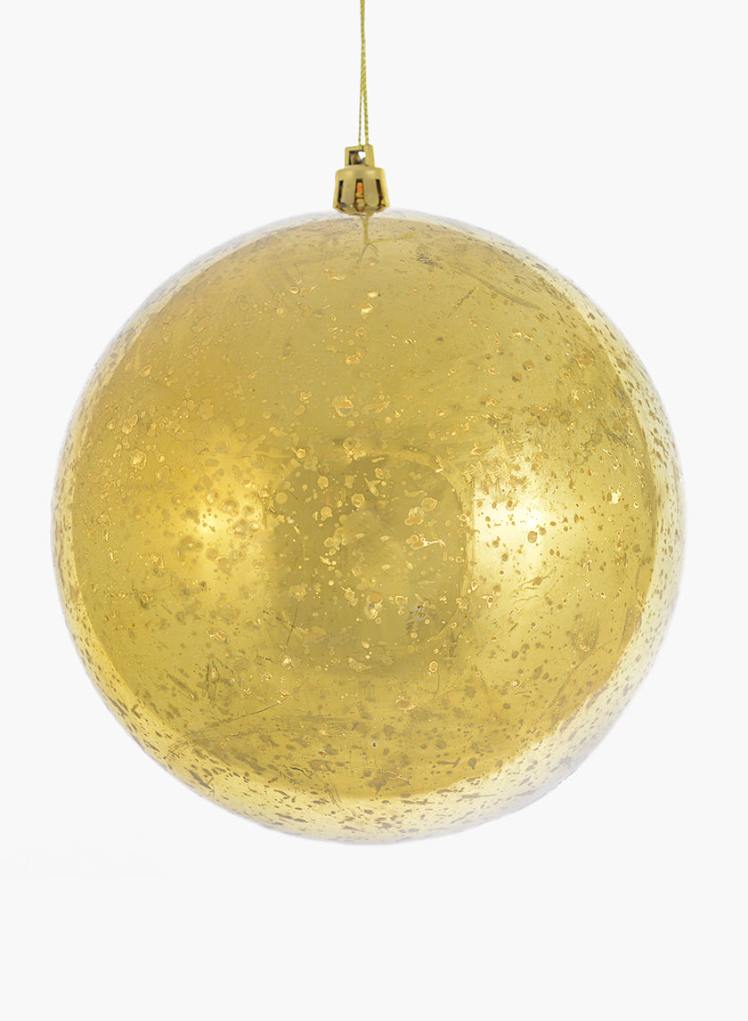 4.75in Round Gold Mercury Glass Plastic Ornament Balls (120mm) Decor Jamali-garden