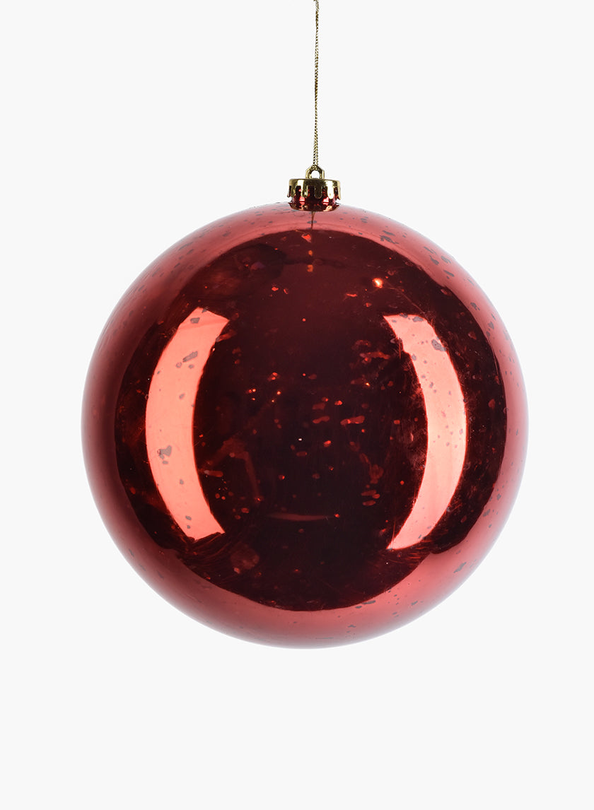 7.5in Round Red Mercury Glass Plastic Ornament Ball 200mm Decor Jamali-garden