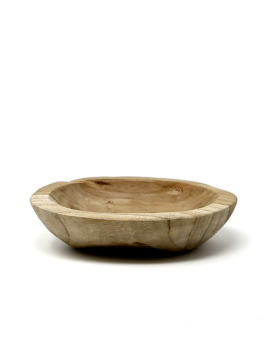 7in Wide Oval Teak Bowl Decor Jamali-garden