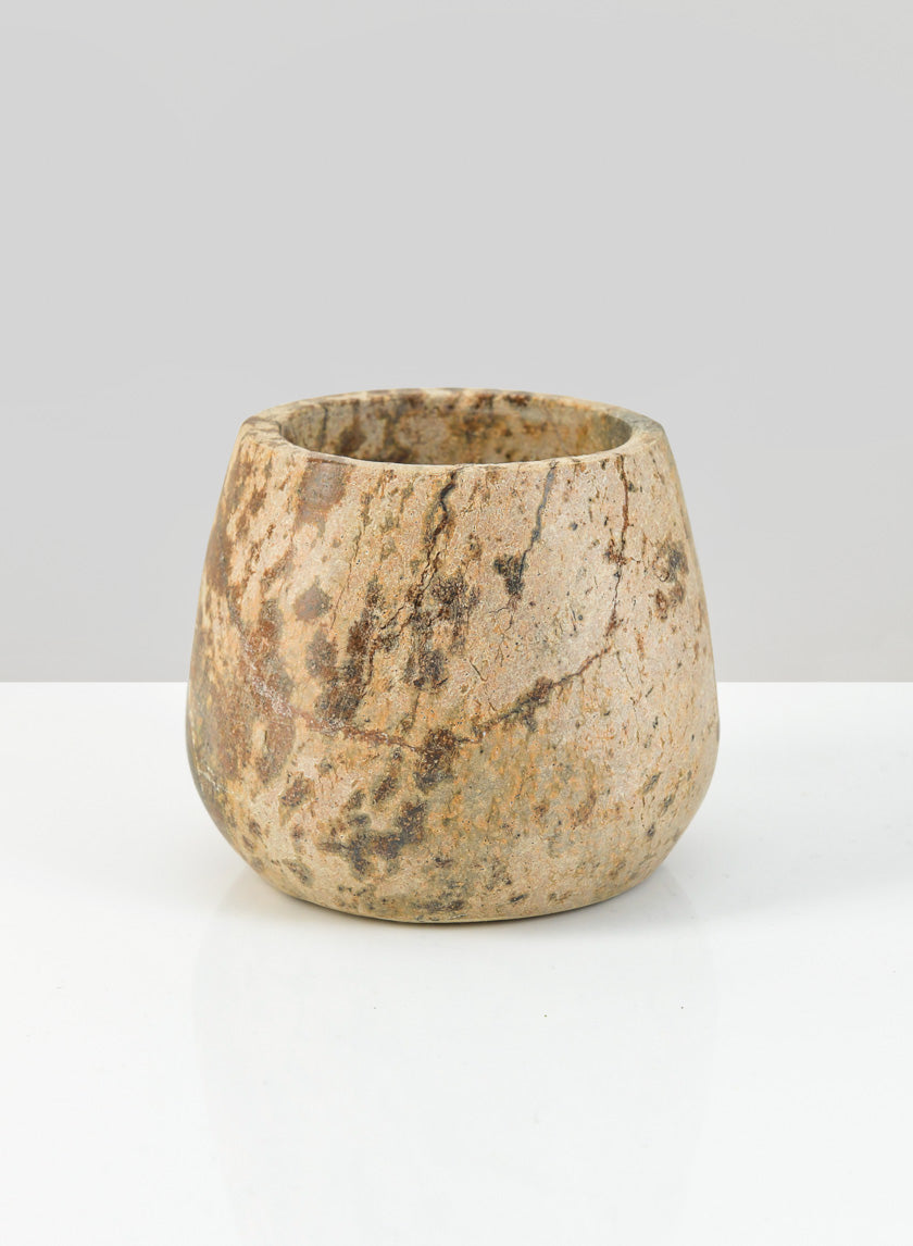 3in Tall Jaipur Forest Brown Marble Bowl Decor Jamali-garden