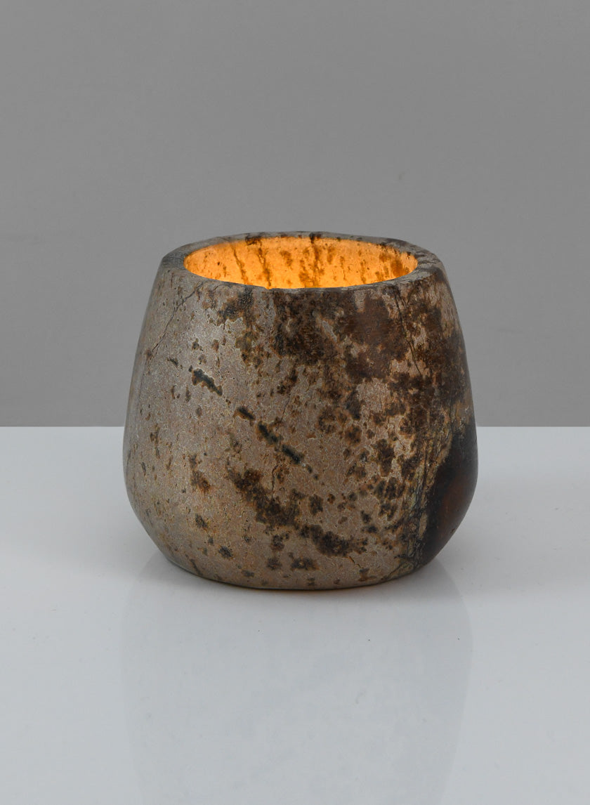 3in Tall Jaipur Forest Brown Marble Bowl Decor Jamali-garden