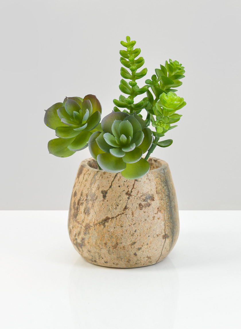 3in Tall Jaipur Forest Brown Marble Bowl Decor Jamali-garden