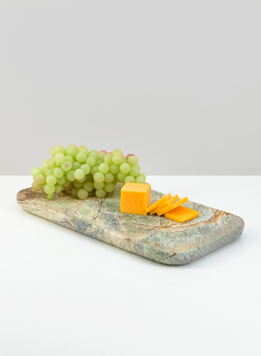 9.5in Long Jaipur Forest Brown Marble Tray Decor Jamali-garden