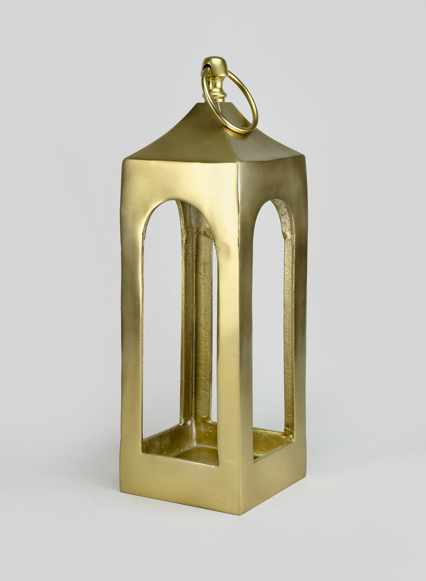 18.5in Tall Gold Chateau Lantern Decor Jamali-garden