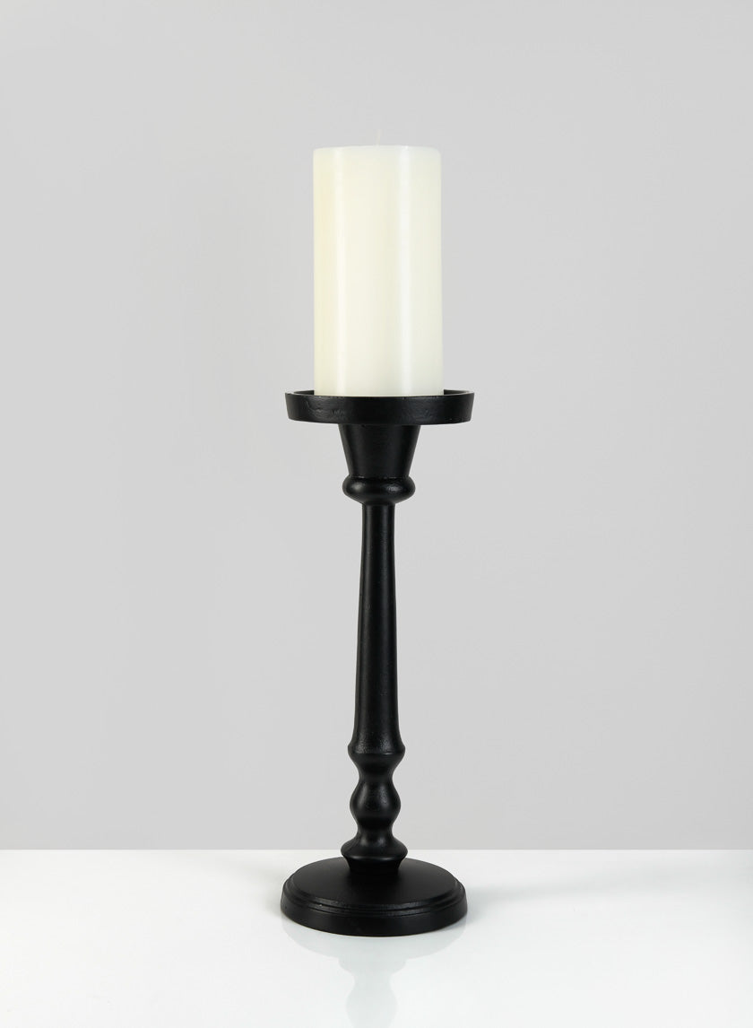 12in Targaryen Black Pillar Holder Decor Jamali-garden