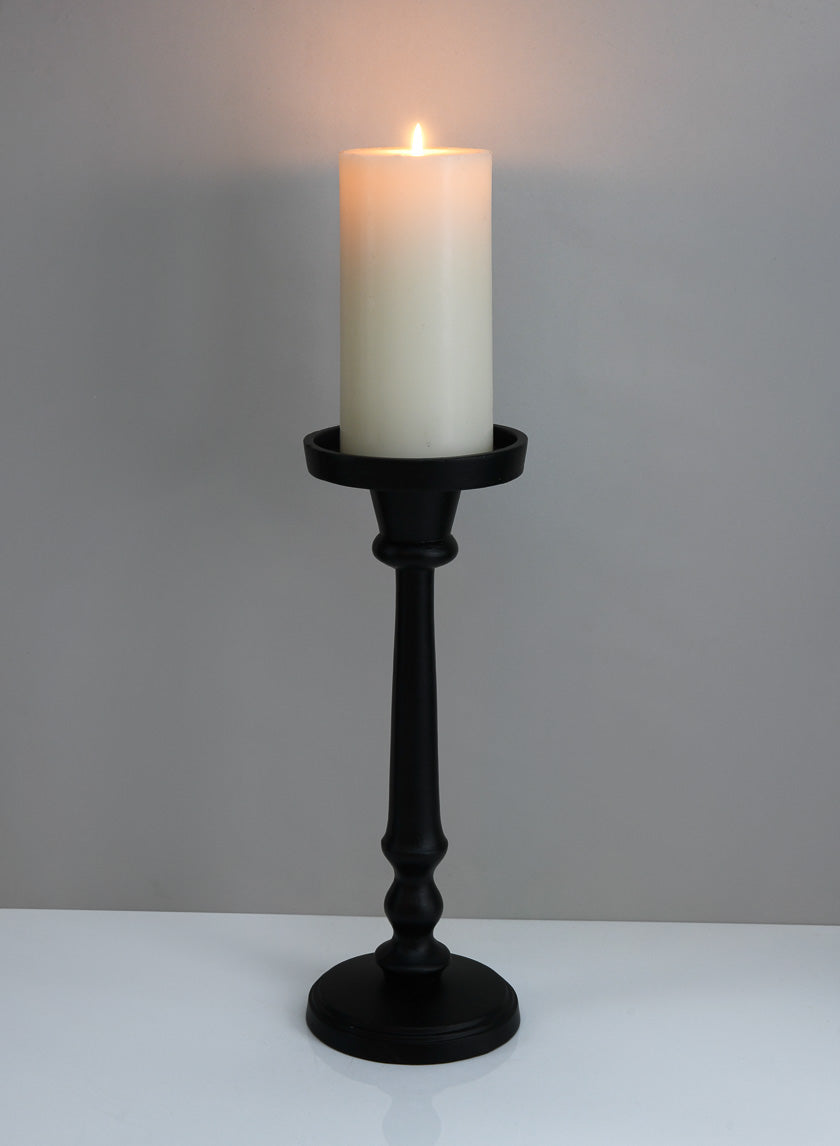12in Targaryen Black Pillar Holder Decor Jamali-garden