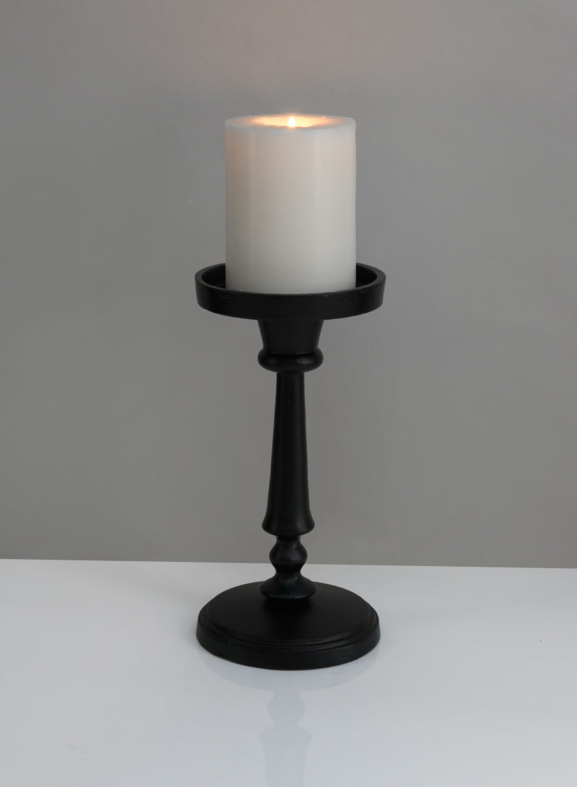 8.75in Tall Targaryen Black Pillar Holder Decor Jamali-garden