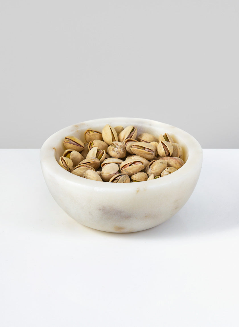 5in Wide Agra White Marble Bowl Decor Jamali-garden