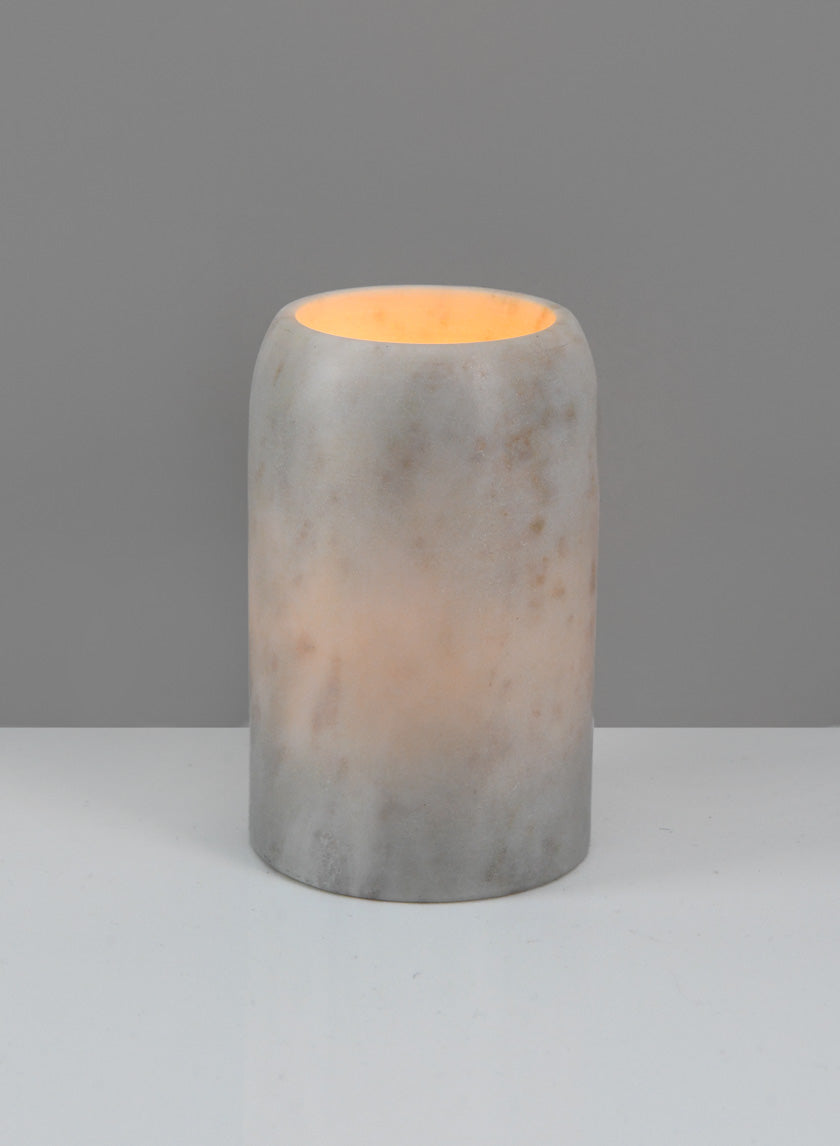 4in Tall Ashgabat Beveled Marble Cylinder Vase Decor Jamali-garden