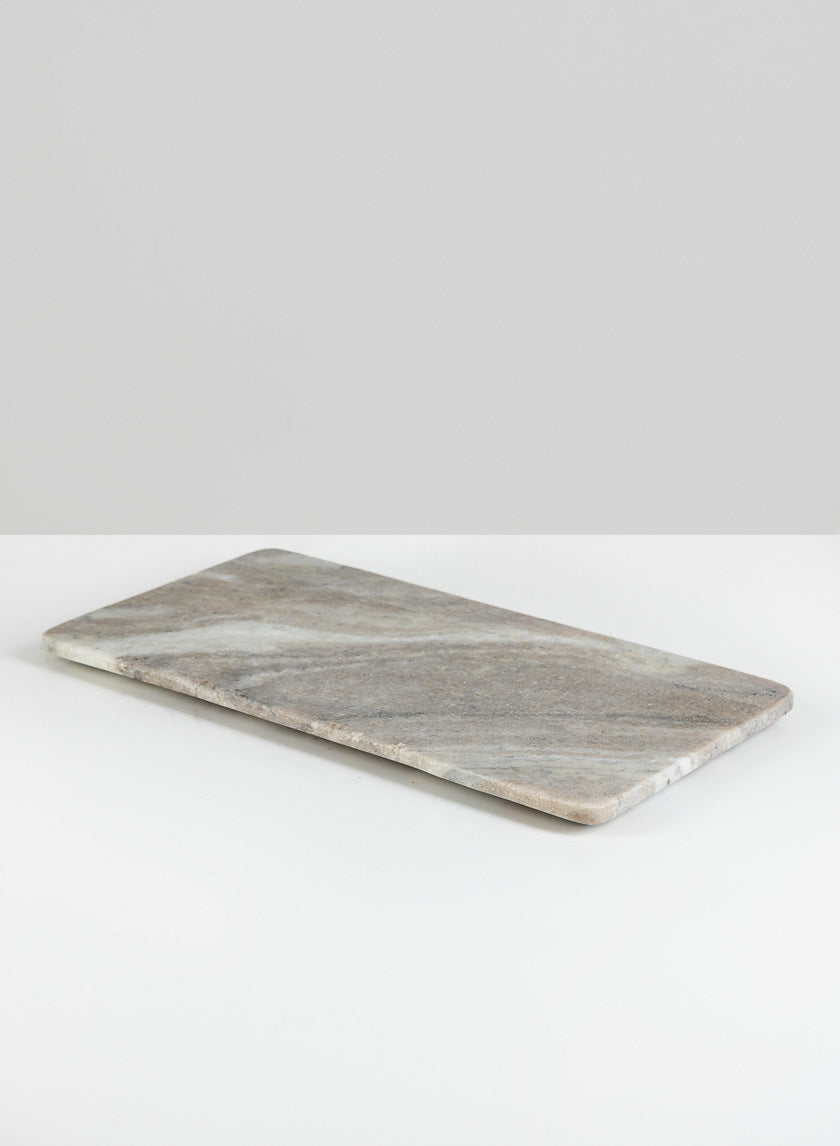 11.5in Long Handcrafted White Marble Tray Decor Jamali-garden