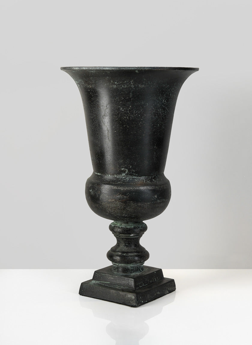 14.5in Tall Aged Bronze Urn Decor Jamali-garden