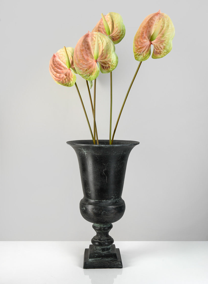 14.5in Tall Aged Bronze Urn Decor Jamali-garden