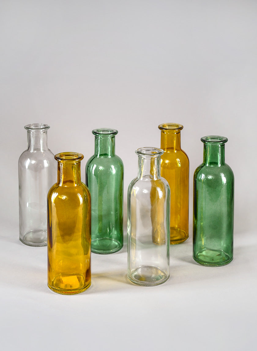 6.5in Tall Clear Glass Bottle Bud Vase Decor Jamali-garden