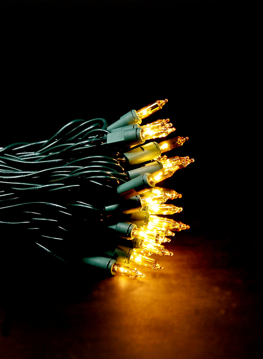 27ft Long 100 Gold Super Bright Light Set on Green Wire Decor Jamali-garden