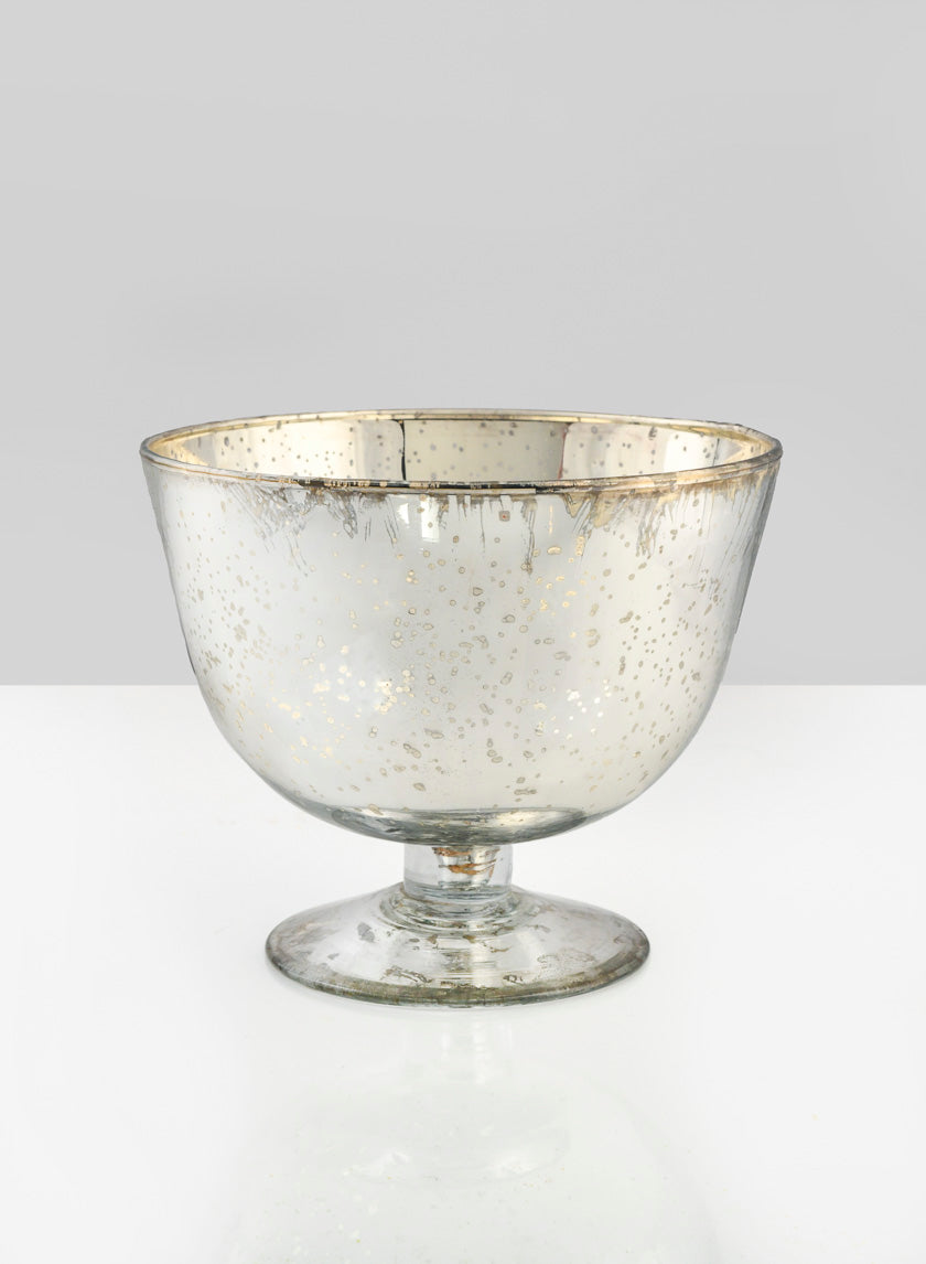 5in Tall Antique Silver Glass Bowl Decor Jamali-garden