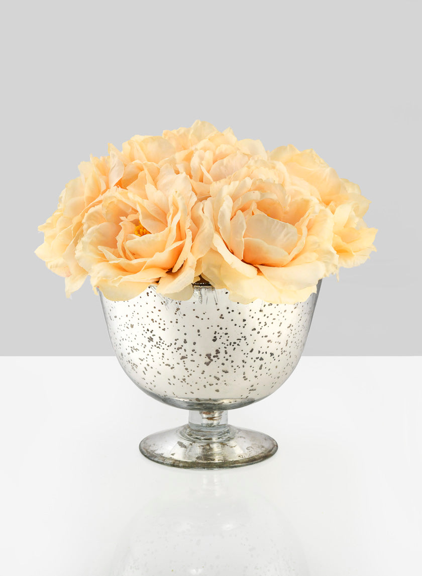 5in Tall Antique Silver Glass Bowl Decor Jamali-garden