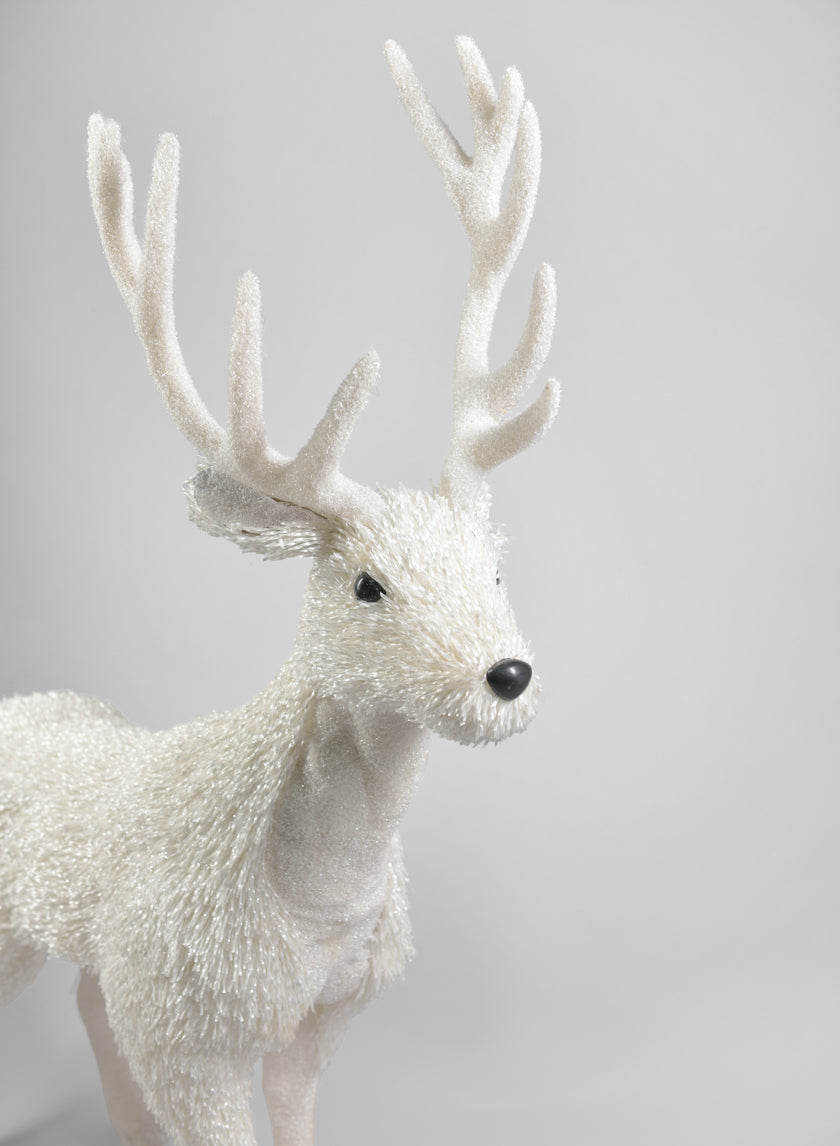 40in Tall Snow Deer Decor Jamali-garden