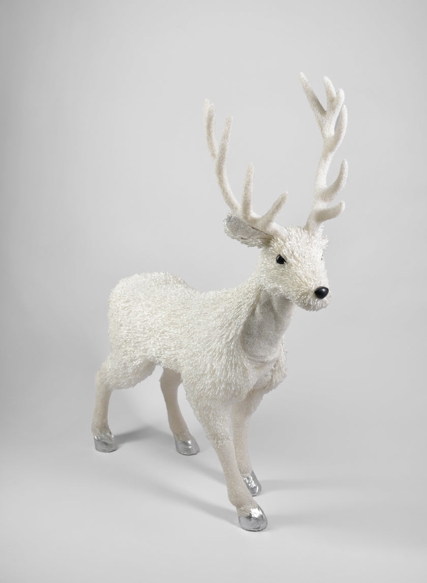 40in Tall Snow Deer Decor Jamali-garden