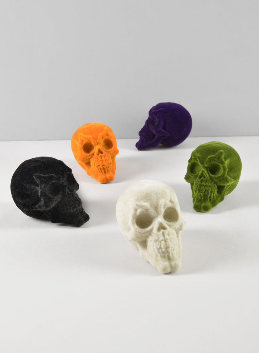 Bag of Flocked Mini Skulls Decor Jamali-garden