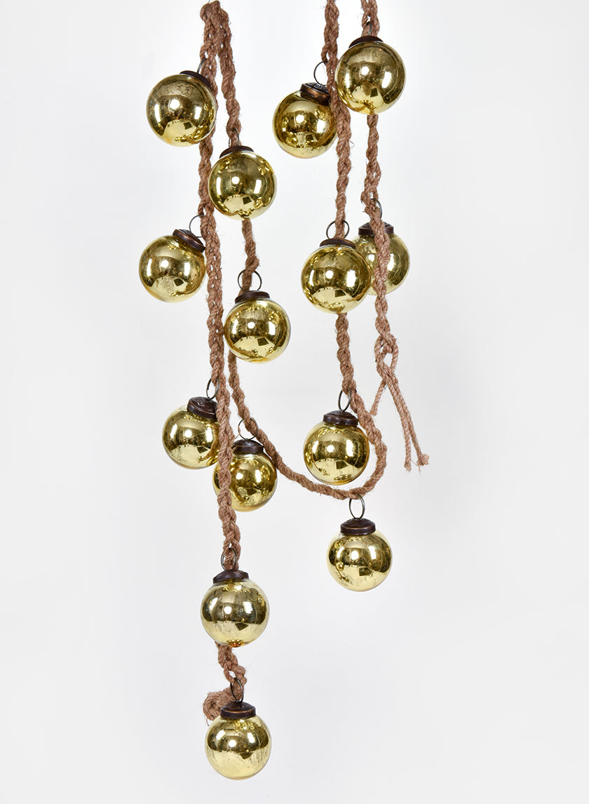 5ft Long Gold Glass Ball Garland Decor Jamali-garden