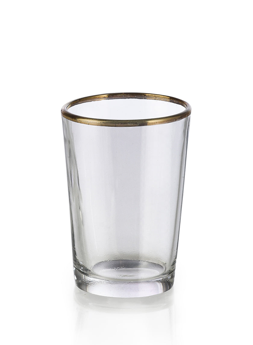 3.5in Tall Tapered Glass Votive Holder With Gold Rim Decor Jamali-garden