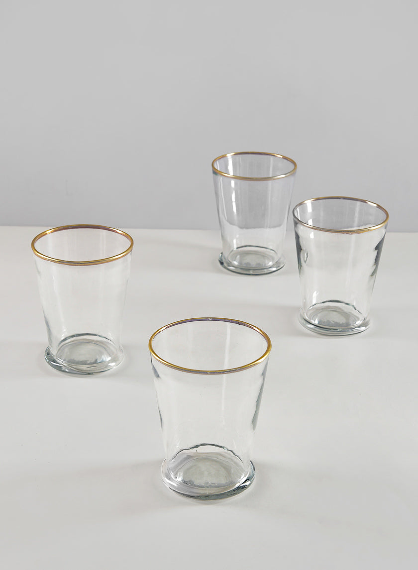 4.5in Tall Gold Rim Glass Julep Cup Vase Decor Jamali-garden