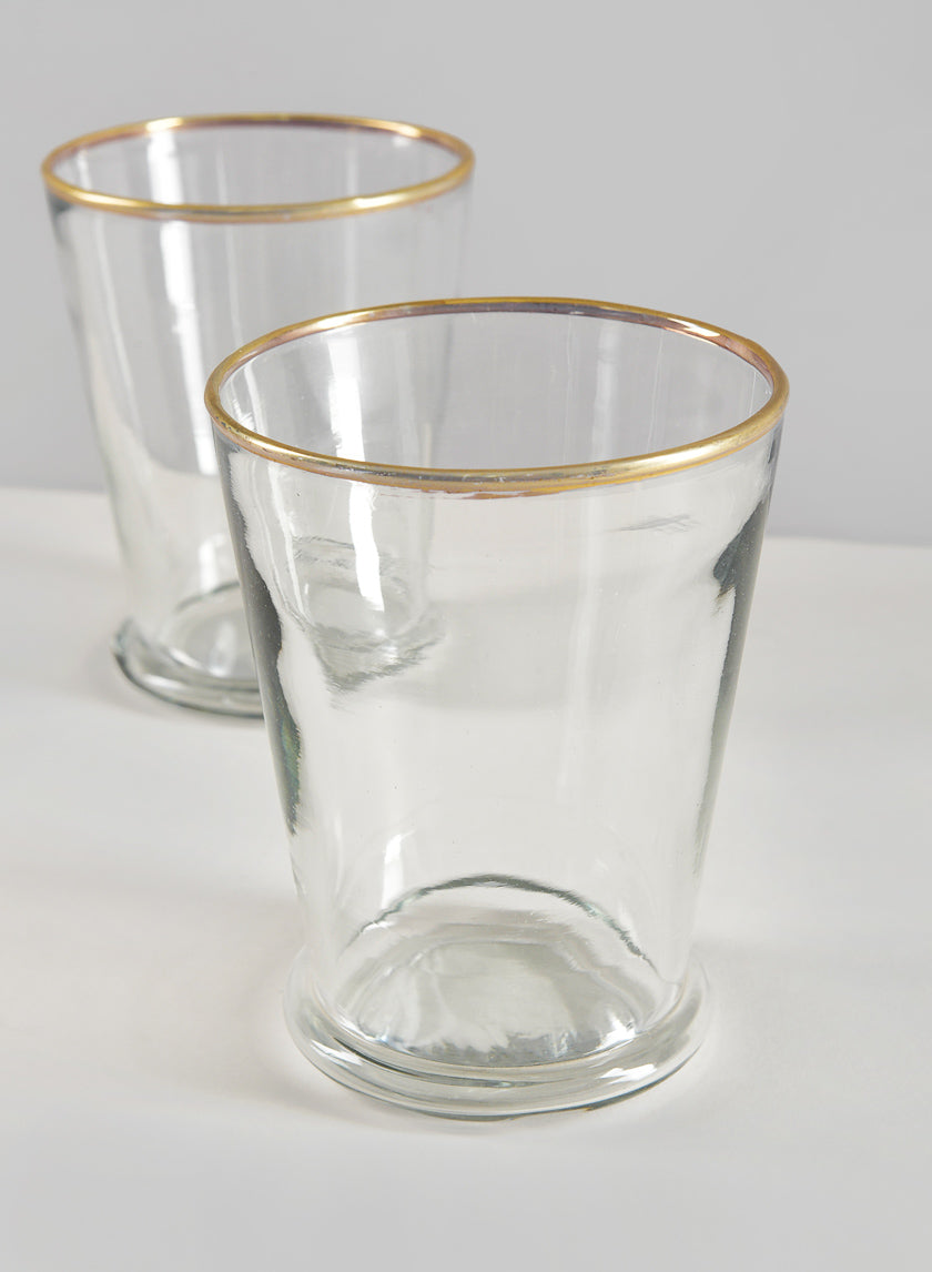 4.5in Tall Gold Rim Glass Julep Cup Vase Decor Jamali-garden