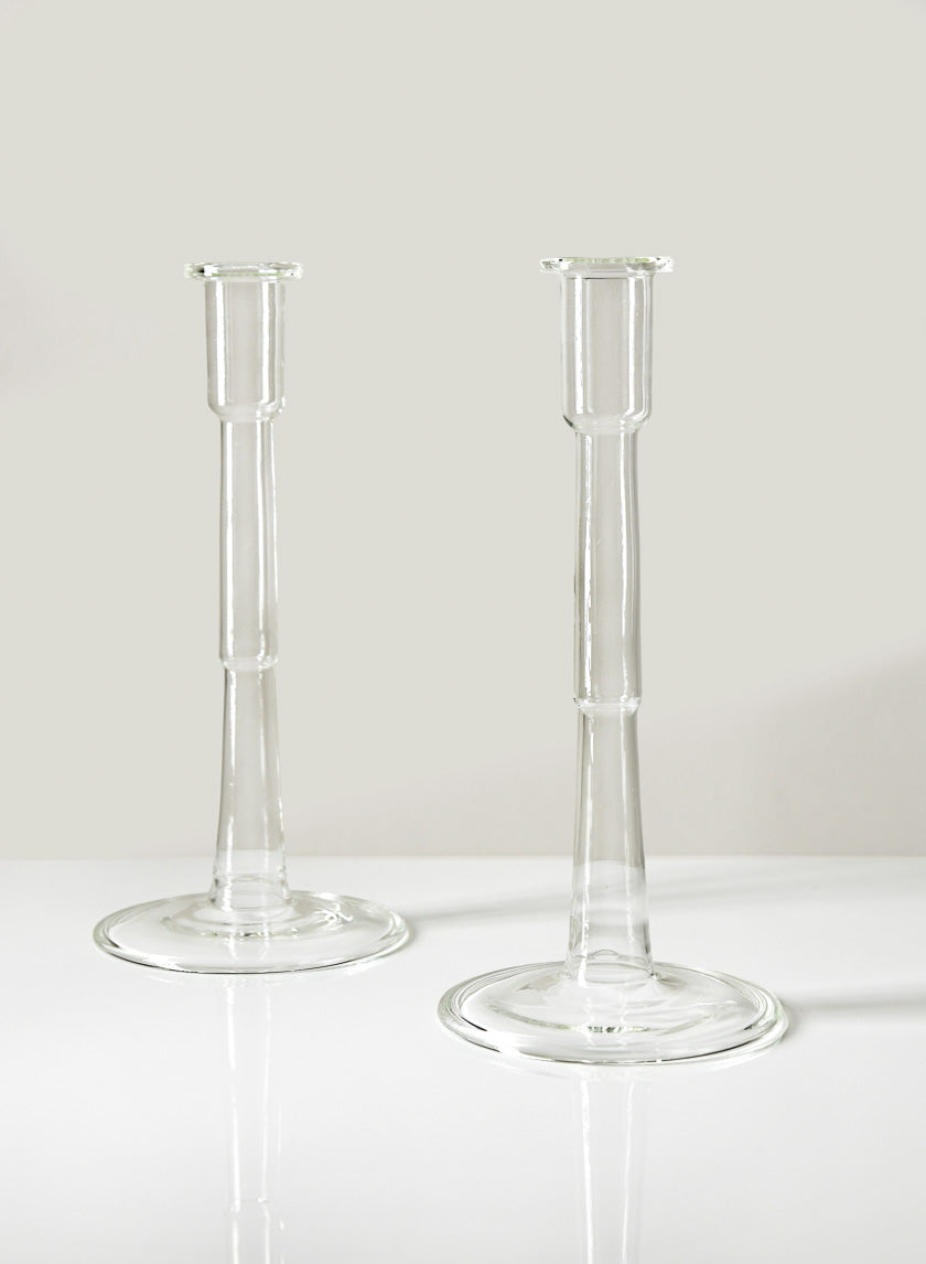 Lumier Glass Taper Holder Decor Jamali-garden