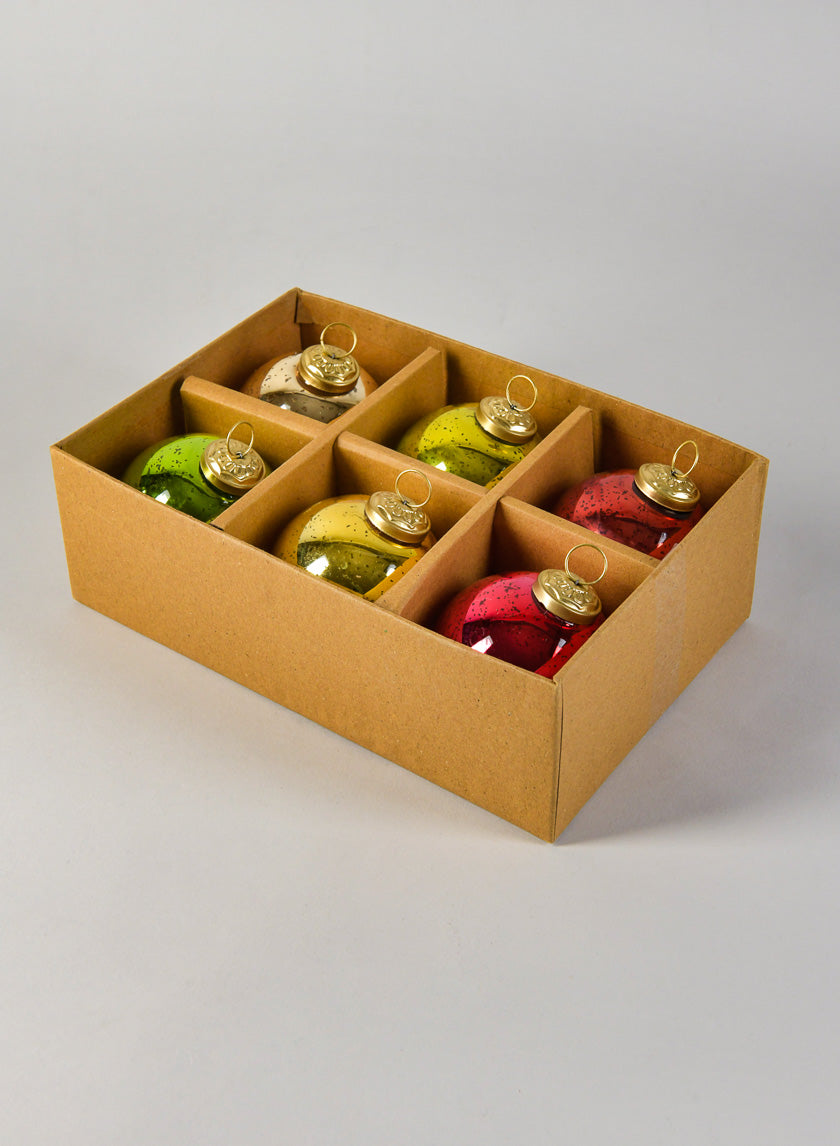 3in Round Red, Green &amp; Gold Ornament Balls with Gold Hook Decor Jamali-garden