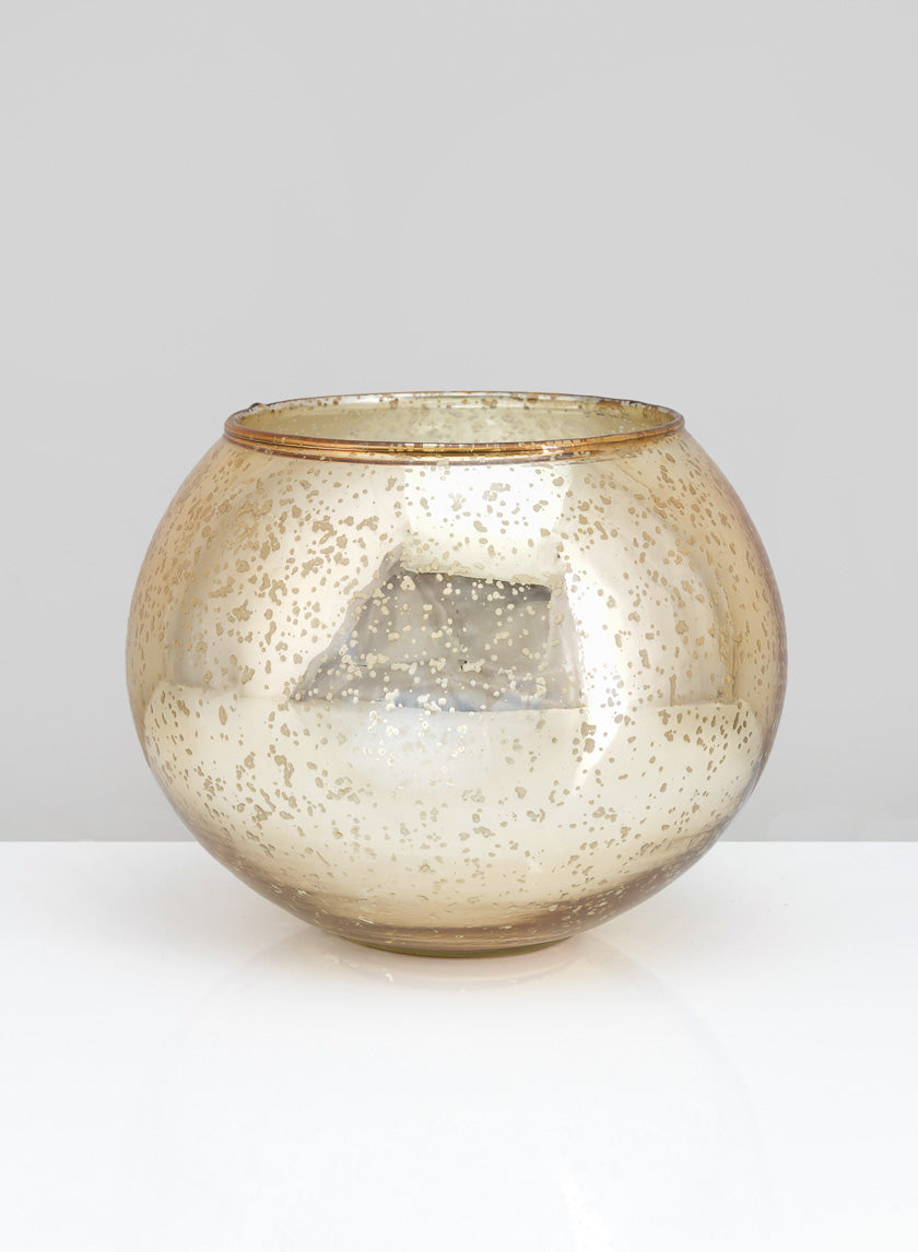8in Wide Gold Glass Fish Bowl Decor Jamali-garden