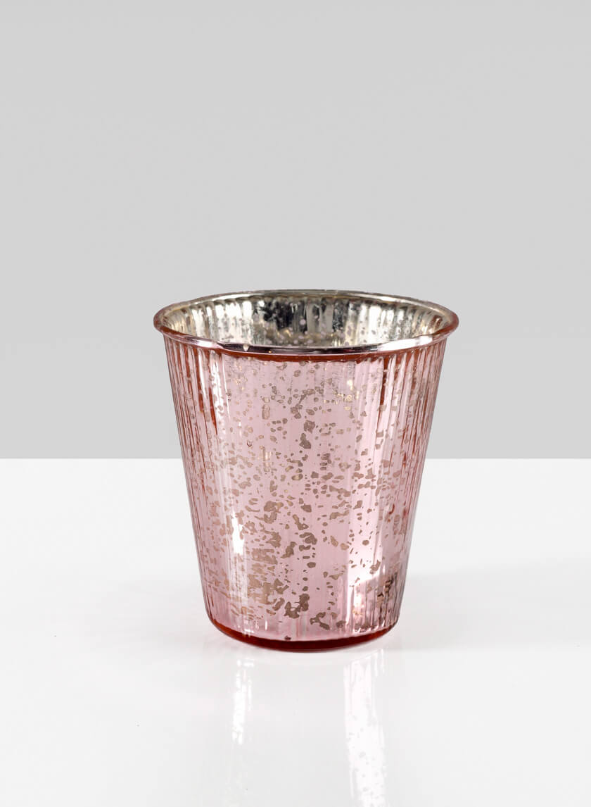 4in Tall La Fete en Rose Vintage Pink Julep Glass Cup Decor Jamali-garden