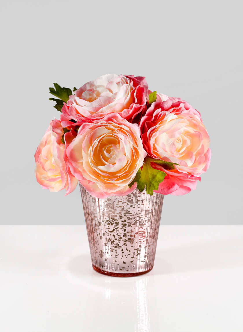 4in Tall La Fete en Rose Vintage Pink Julep Glass Cup Decor Jamali-garden