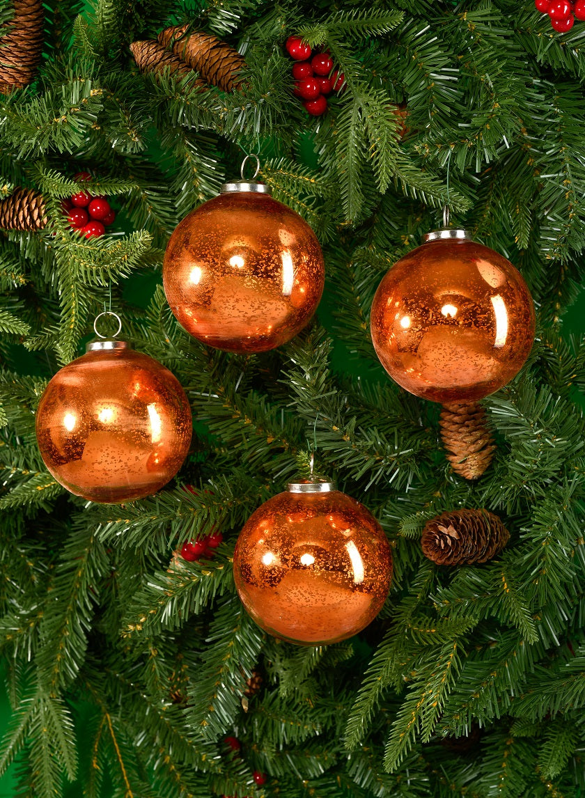 Antique Copper Glass Ornament Balls Decor Jamali-garden