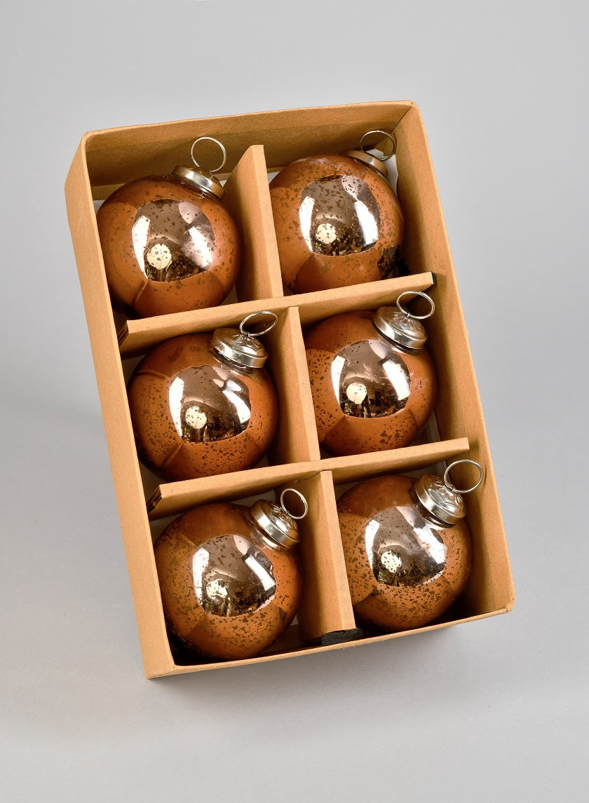 3in Round Antique Bronze Glass Ball Ornament in Window Box Decor Jamali-garden