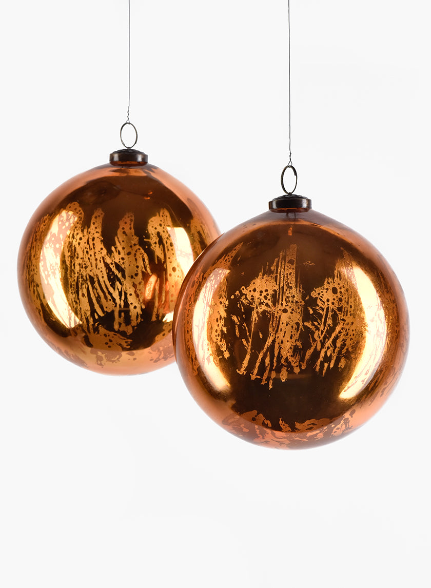 Antique Copper Glass Ornament Balls Decor Jamali-garden