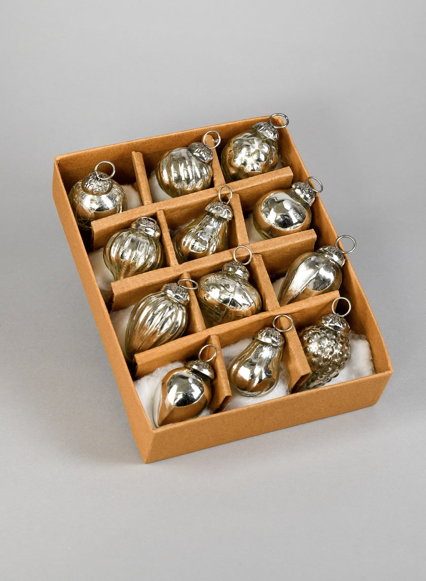 1.5in - 2in Long Mini Silver Mercury Ornaments Decor Jamali-garden