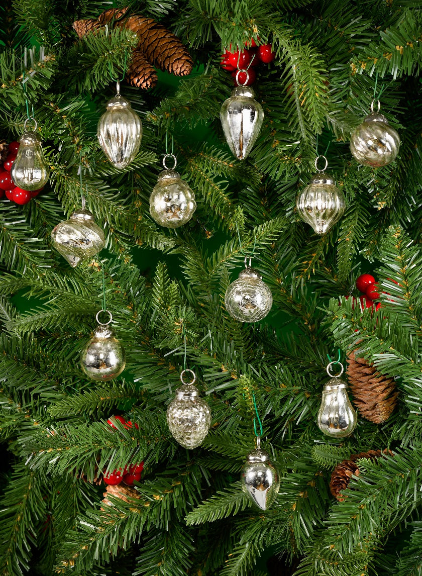1.5in - 2in Long Mini Silver Mercury Ornaments Decor Jamali-garden