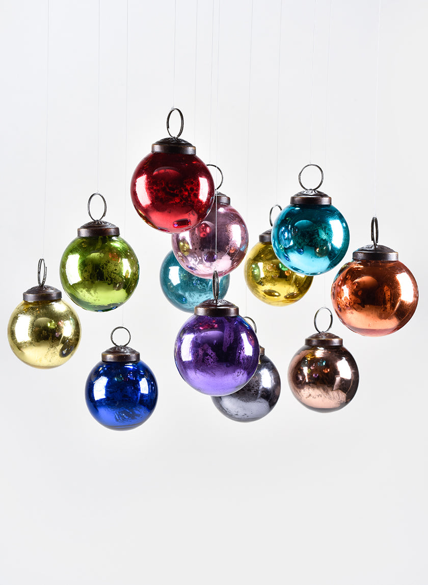 2in Round Multicolor Glass Ball Ornament Decor Jamali-garden