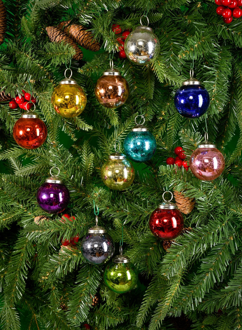 2in Round Multicolor Glass Ball Ornament Decor Jamali-garden